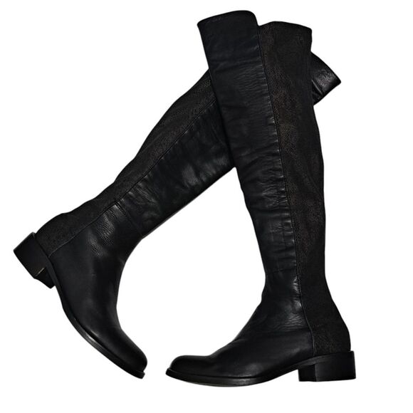 Sesto Meucci Leather Riding Slouchy Knee High Phyton Print Gothic Boots Size 7 - Picture 14 of 15